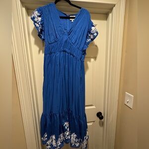 Tuckernuck Blue Dress with White Details